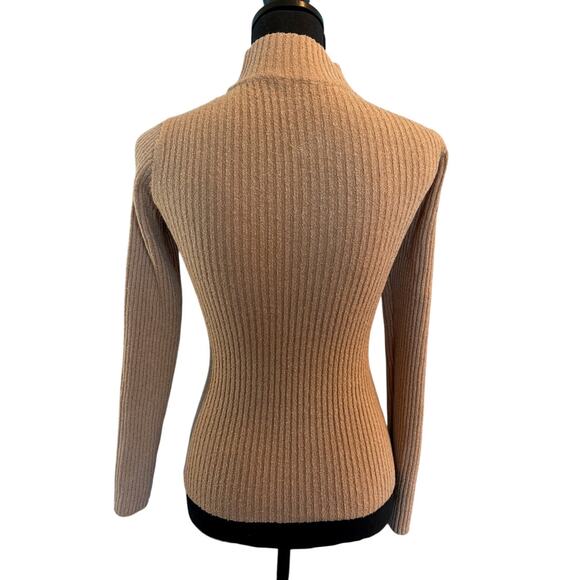 NWOT ASTR the Label Ribbed Knit Mock-T Sweater, Cross Back L/S Nice Stretch S - Picture 4 of 9
